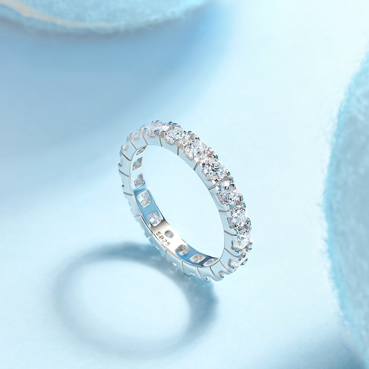1Starry Sky Diamond Ring Luxury Fashion Set Moissanite Silver Ring Prohibit TikTok sales - 5 - CJ