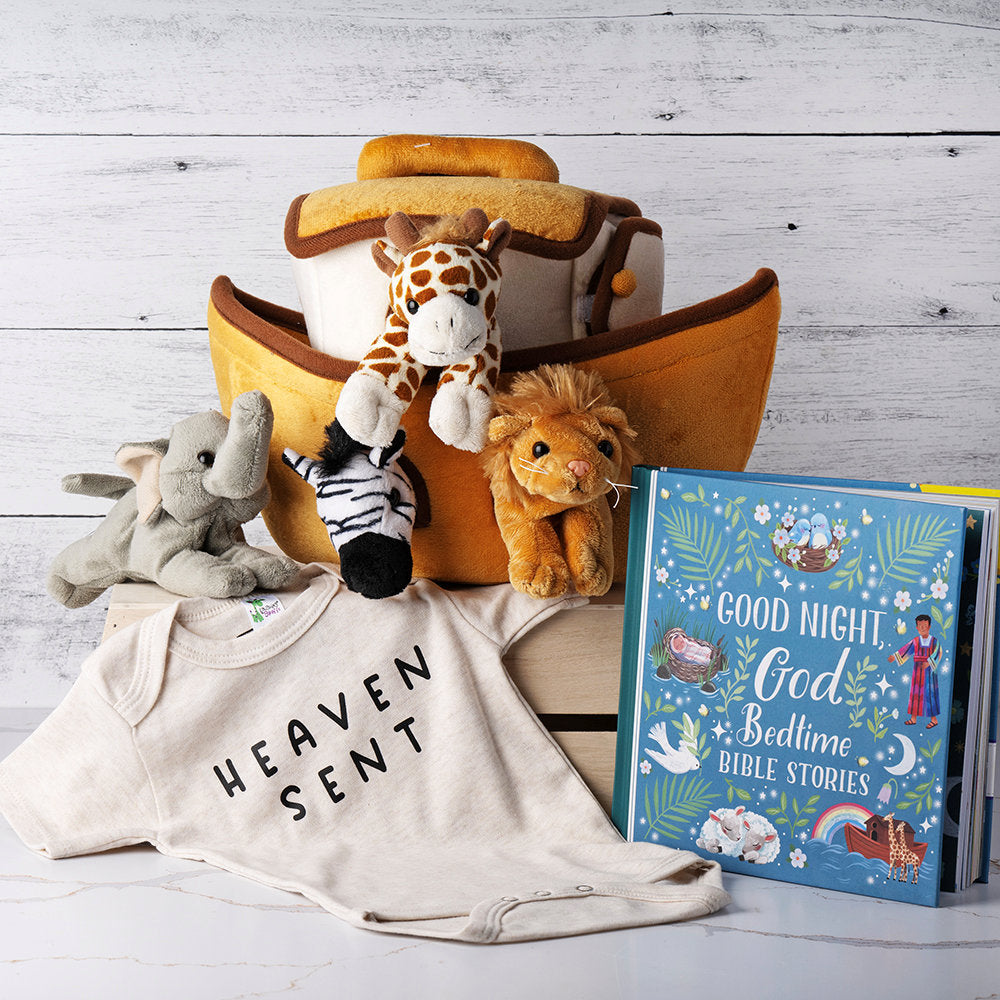 Heaven Sent: Noah's Ark Newborn Gift Crate - GreatArrivals