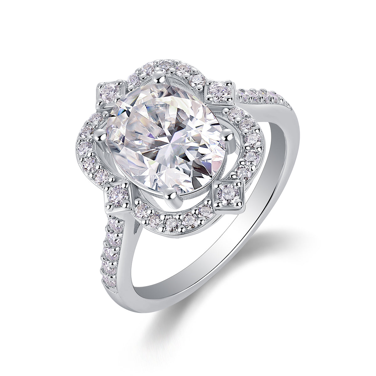 1Camellia - A Fashionable Jewelry Ring Set With Moissanite S925 Sterling Silver And Gold - plated Diamond Prohibit TikTok sales - 5 - CJ