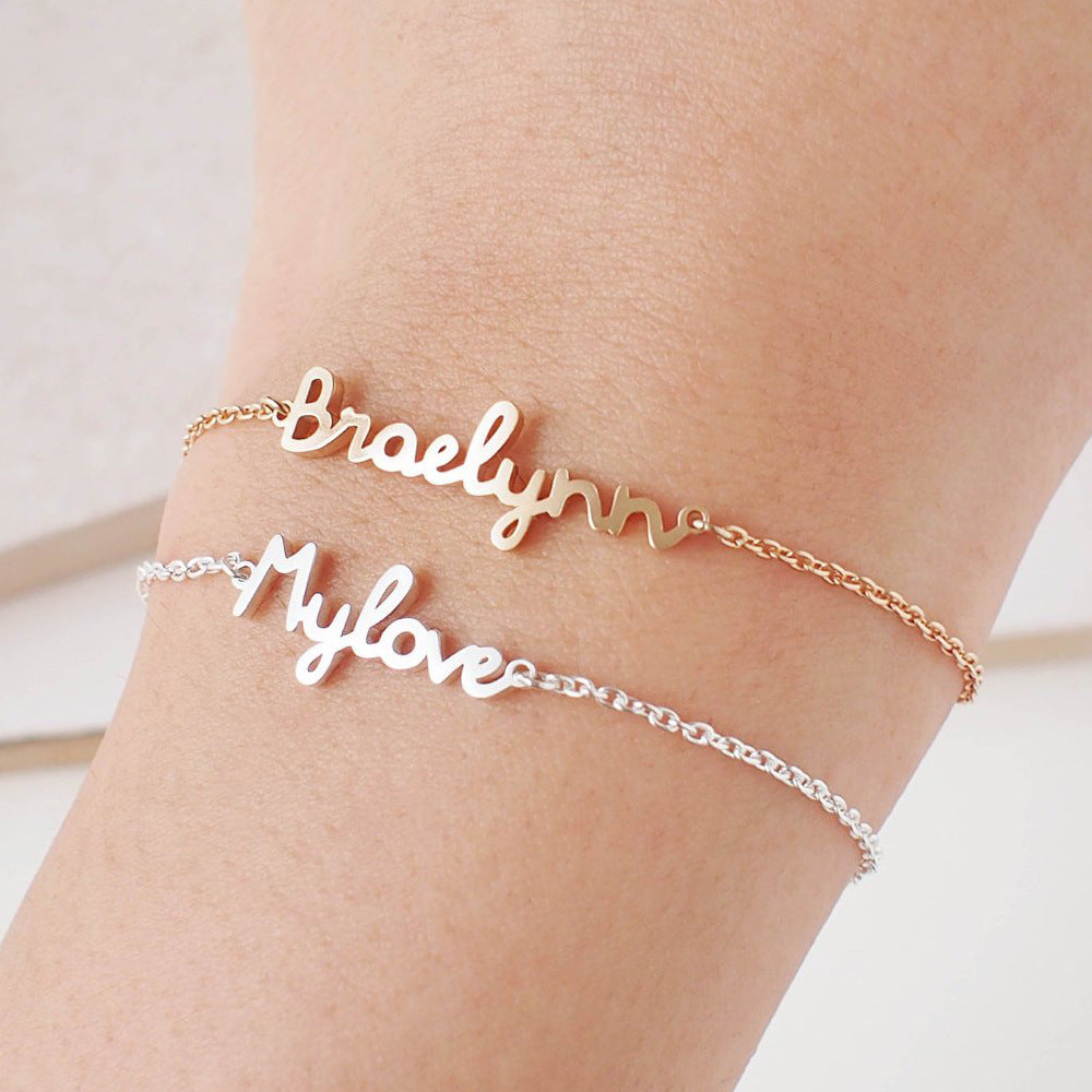 Personalized DIY Custom Name Bracelet Stainless Steel - 7 - CJ