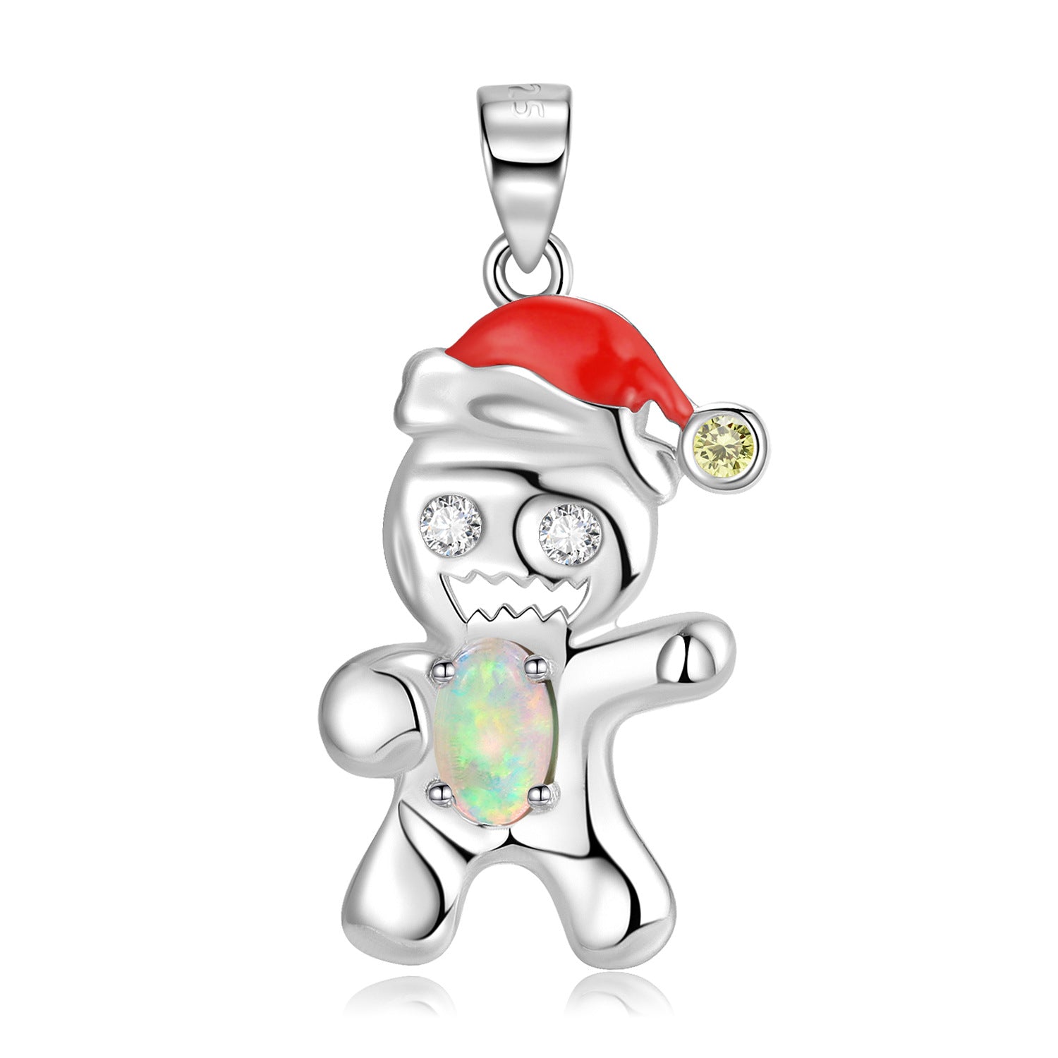 Creative Christmas Snowbread Man S925 Sterling Silver Necklace Fashion Y2K Qianxi Style Collar Chain - 4 - CJ
