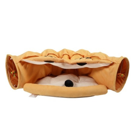 Cat's Telescopic Tunnel Cushioned Bed Pet Nest Teasing Balls Zipper Connection Feline Supplies - 5 - CJ