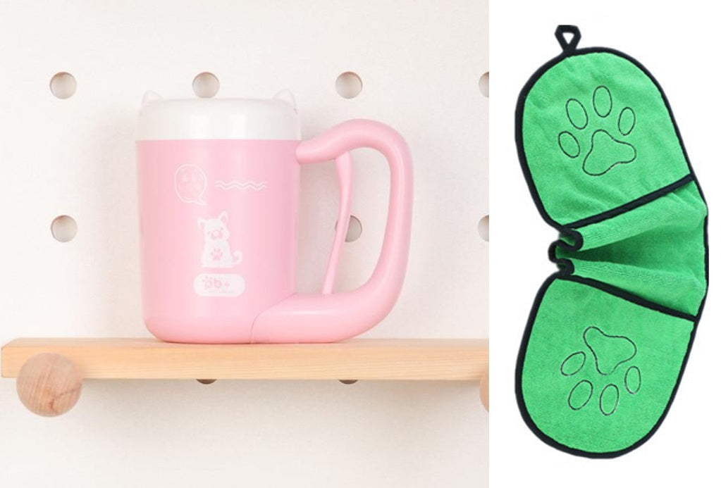 Pet Cat Dog Foot Clean Cup Cleaning Tool Silicone Washing Brush Paw Washer - 0 - CJ - Pink and green - M - CJJJCWGY00407 - Pink and green - M