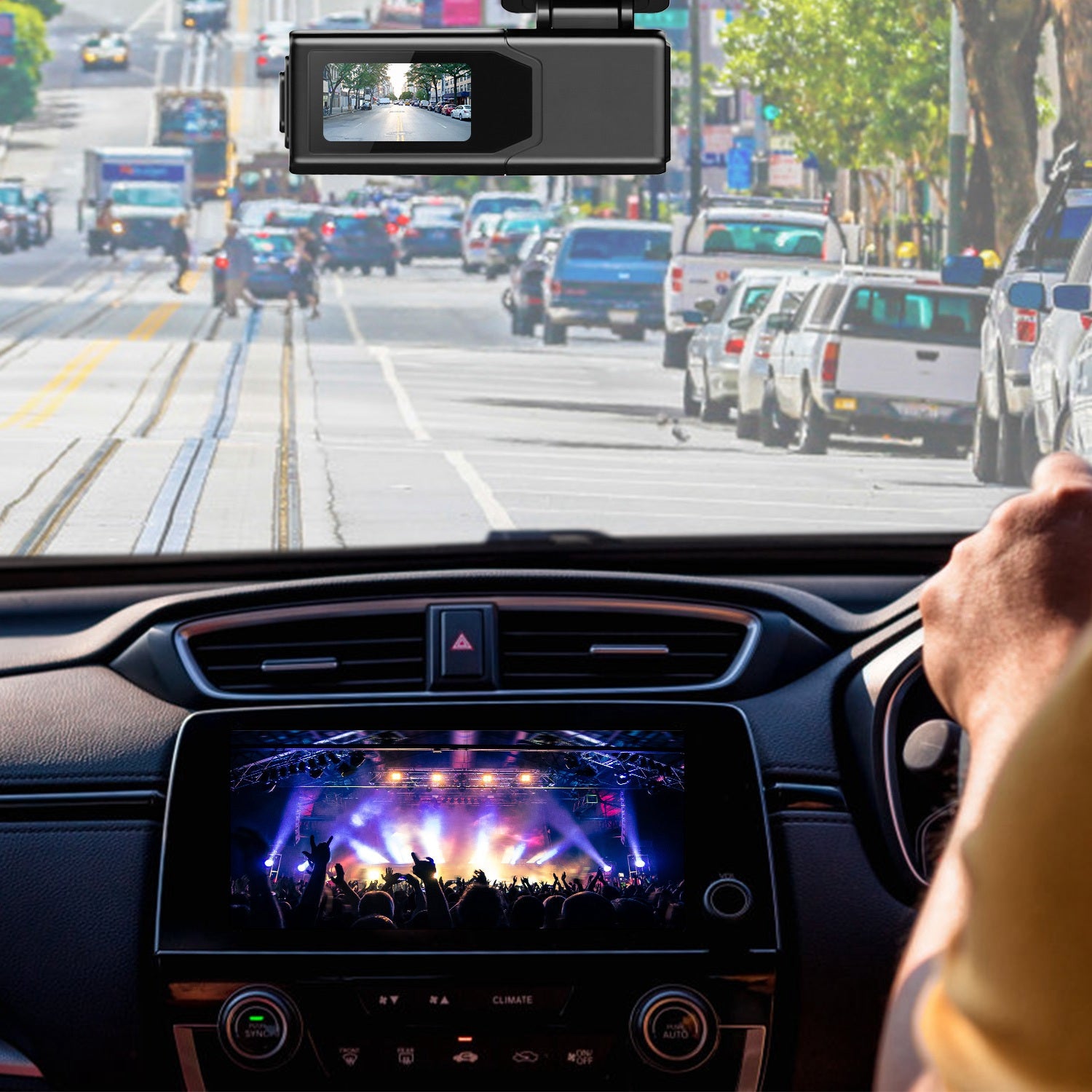1Pc 2K HD Front Dash Cam For Car With IPS Screen Night Vision Loop Recording Included 32G Storage Card 140 Degree Wide Angle WiFi App Control Front Dashcam - 5.0 - CJ