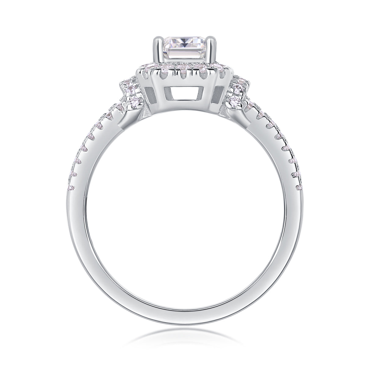 1Square Luxury Diamond Ring Fashion Moissanite Silver Ring Prohibit TikTok sales - 5 - CJ