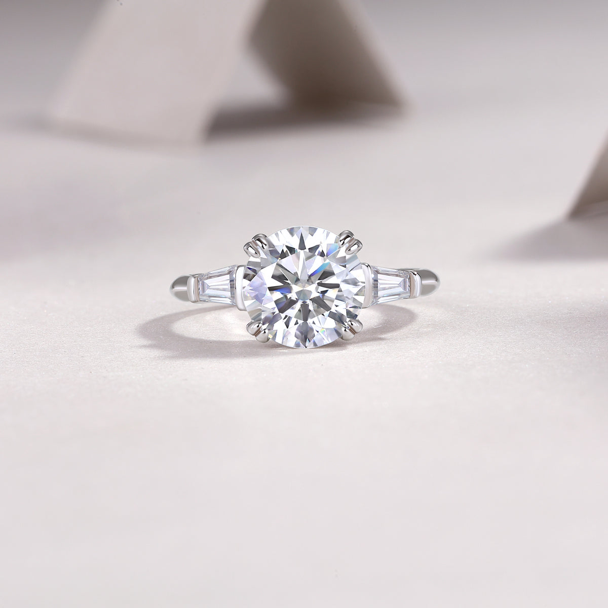 1Shining Step By Step - A Fashionable Diamond Jewelry Piece Set With 3 - carat Moissanite S925 Sterling Silver And Platinum Diamond Ring. Prohibit TikTok sales - 5 - CJ