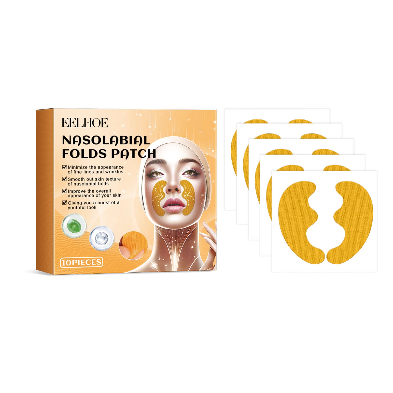 EELHOE Nasolabial Folds Patch, Fade Fine Lines Law Lines Lifting And Tightening Facial Skin Moisturizing And Hydrating - 5 - CJ