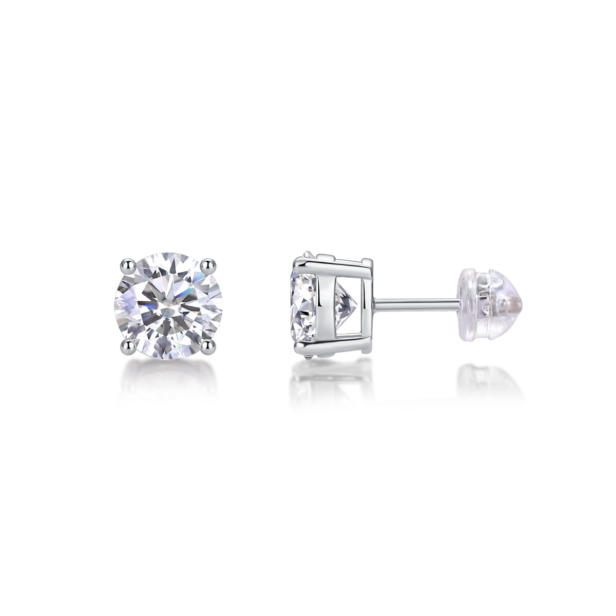 1Luxury Fashion Classic Moissanite Silver Stud Earrings Prohibit TikTok sales - 5 - CJ