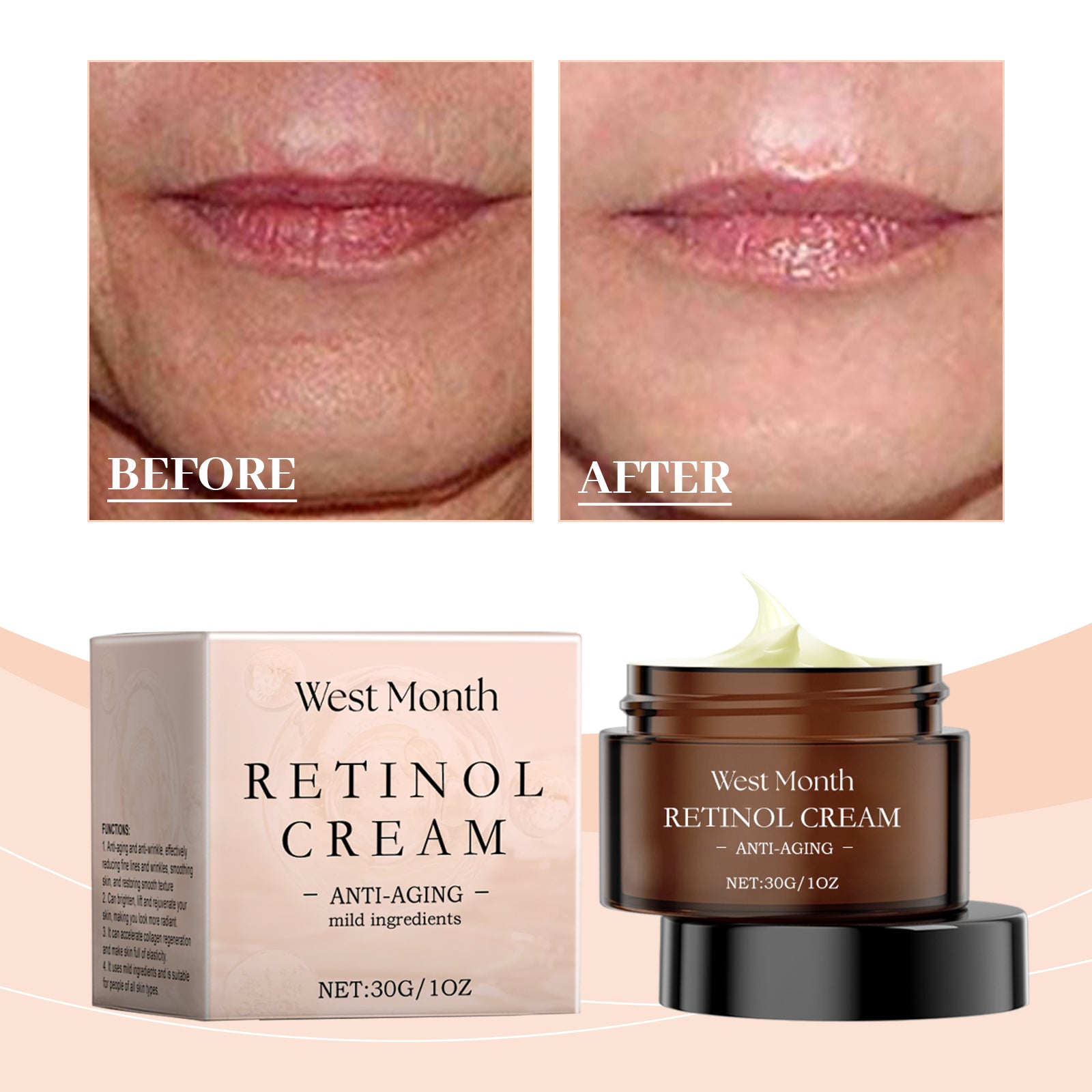 West&Month Retinol Firming Cream, Facial Moisturizing Retinol Arbutin Skin Care Cream - 5 - CJ