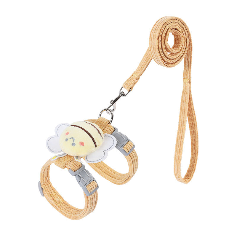 Cat Harness Leash Set With Cute Bee Plaid Cats Escape Proof - Adjustable Kitten Harness For Large Small Cats, Lightweight Soft Petsafe Harness Yellow Plaid Bee - 5 - CJ