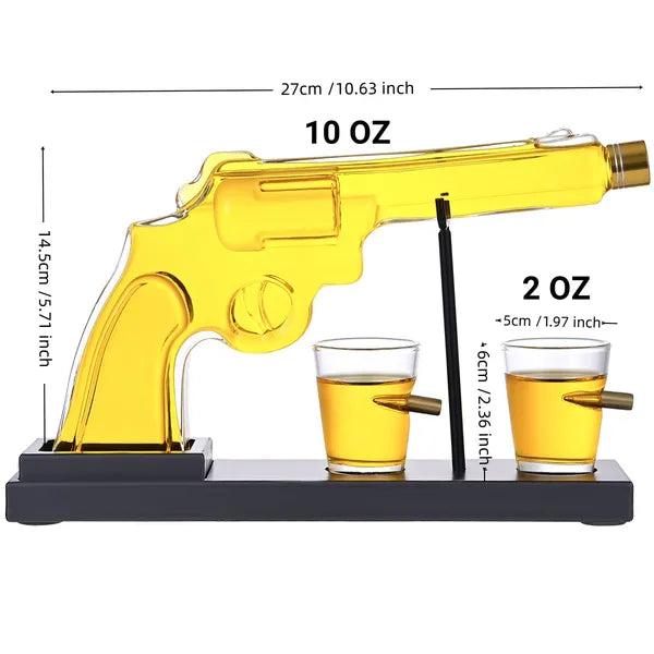 Gifts For Men Dad, 10 Oz Whiskey Gun Decanter Set + 2 Bullet Glasses - Unique Birthday Pistol Gift Ideas Daughter Son, Personalized Liquor Dispenser - Scotch Bourbon Vodka, Him, Brother Husband - 5 - CJ