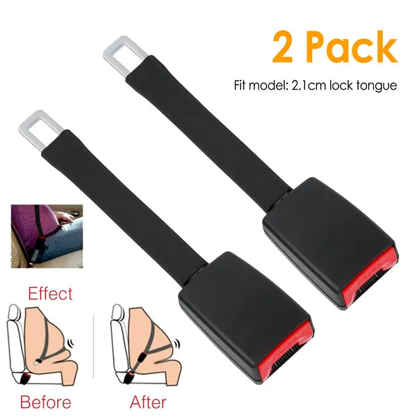 2Pcs Car Seat Belt Extender 9in Buckle Tongue Webbing Extension Safety Belt Auto Belt Clip Lengthening - 5 - CJ