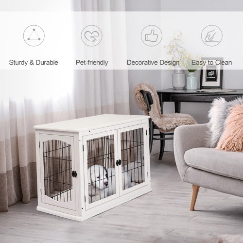 Small Kennel End Table With Two Open Sides And Lockable Door - 5 - cjdroshippping