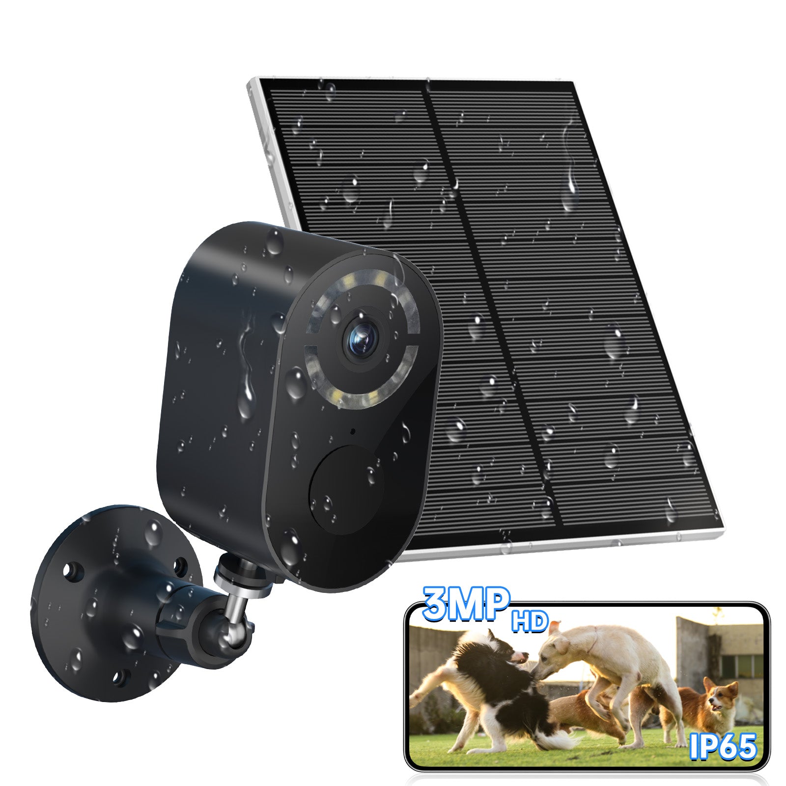 3MP Low Power Wireless Solar Panel IP Camera PIR WiFi Rechargeable Battery Security Outdoor Camera - 5 - CJ