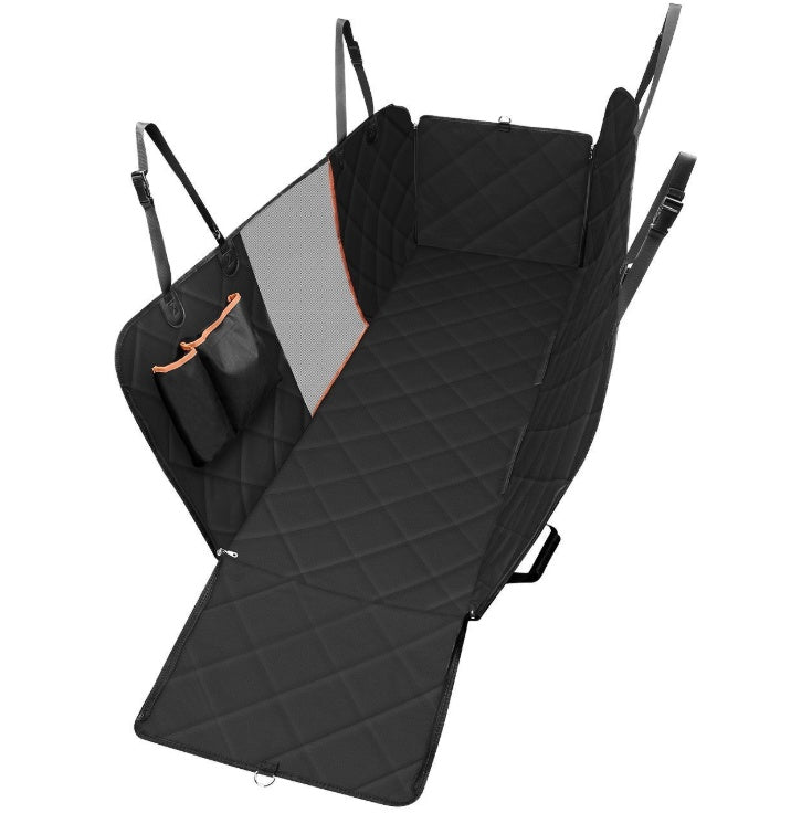 Dog Car Seat Cover View Mesh Pet Carrier Hammock Safety Protector Car Rear Back Seat Mat With Zipper And Pocket For Travel - 0 - CJ - Black - CJJJCWGY00736 - Black