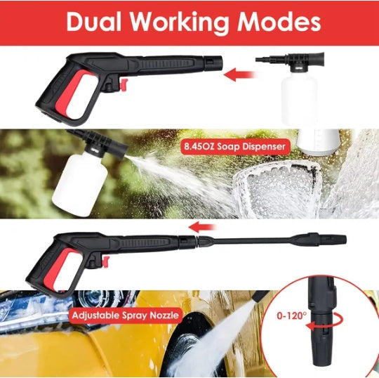 Electric High Pressure Washer 3000PSI Max 2.6GPM Powerful Car Washer Pressure Cleaner With Adjustable Spray Nozzle Soap Dispenser IPX5 Waterproof For Patio Garden Driveway - 5 - cjdropshipping