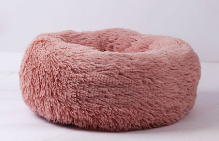 Dog Beds For Small Dogs Round Plush Cat Litter Kennel Pet Nest Mat Puppy Beds - 0 - CJ - Skin Pink - 27.6X7.9inch - CJGY136518212LO