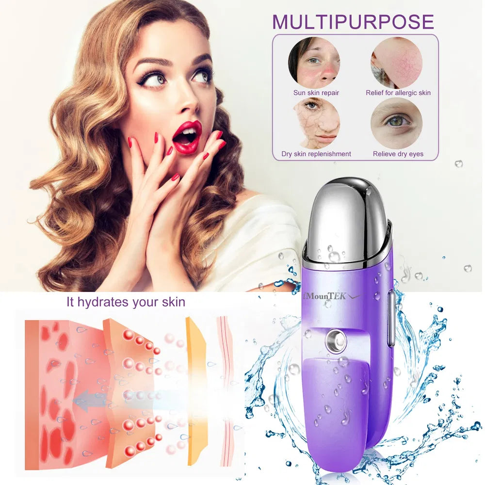 Nano Facial Mister Nano Cool Mist Facial Sprayer Portable Handy Face Steamer Moisturizing Massager USB Charge - 5 - CJ