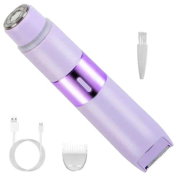 2 In 1 Bikini Trimmer For Women Dual Head Cordless Body Shaver IPX5 Waterproof Rechargeable Pubic Hair Razor Wet And Dry Use For Bikini Underarm Leg Arm Body Face - 5 - CJ