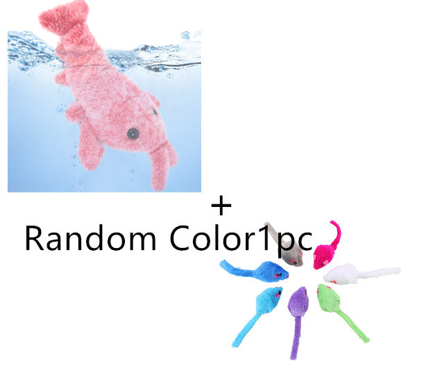 Pet Toys Electric Jumping Shrimp USB Charging Simulation Lobster Funny Cat Plush Pets Toy - 0 - CJ