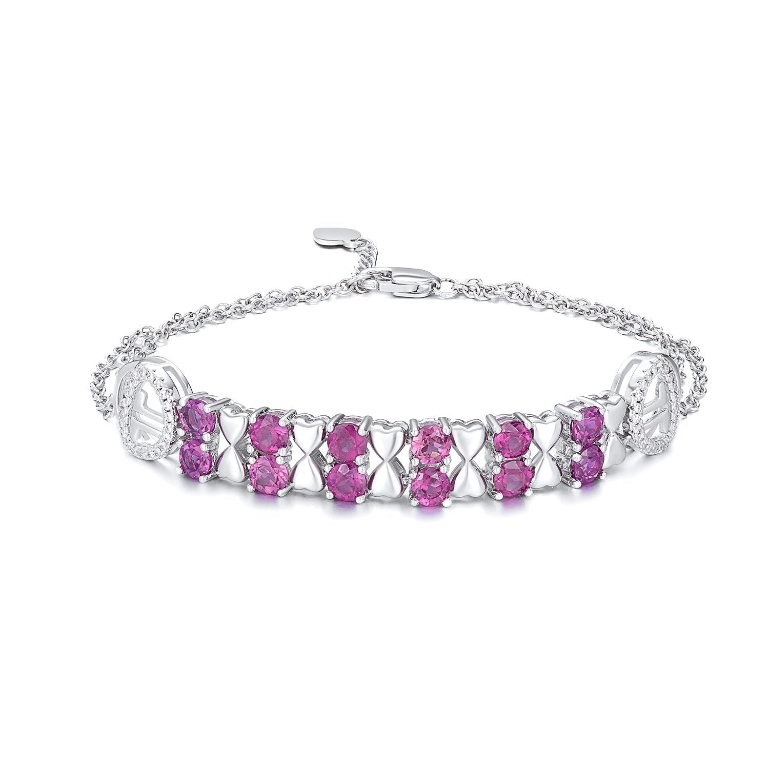 S925 Sterling Silver Purple Garnet Bracelet Women Fashion Zircon Light Luxury Jewelry - 4 - CJ