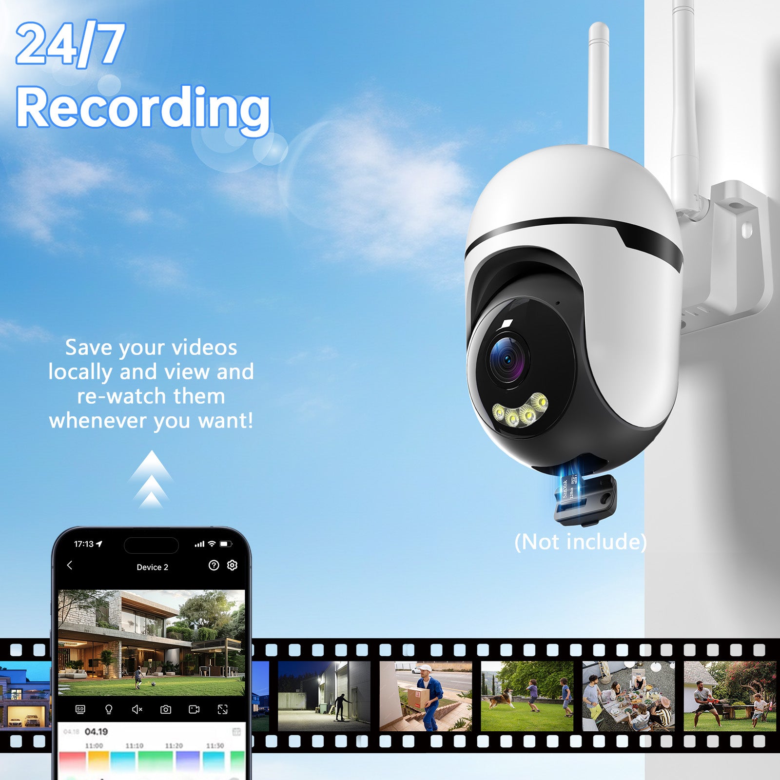3MP PTZ Wireless Indoor Outdoor Mini Camera CCTV Network Security System Wifi Camera - 5 - CJ