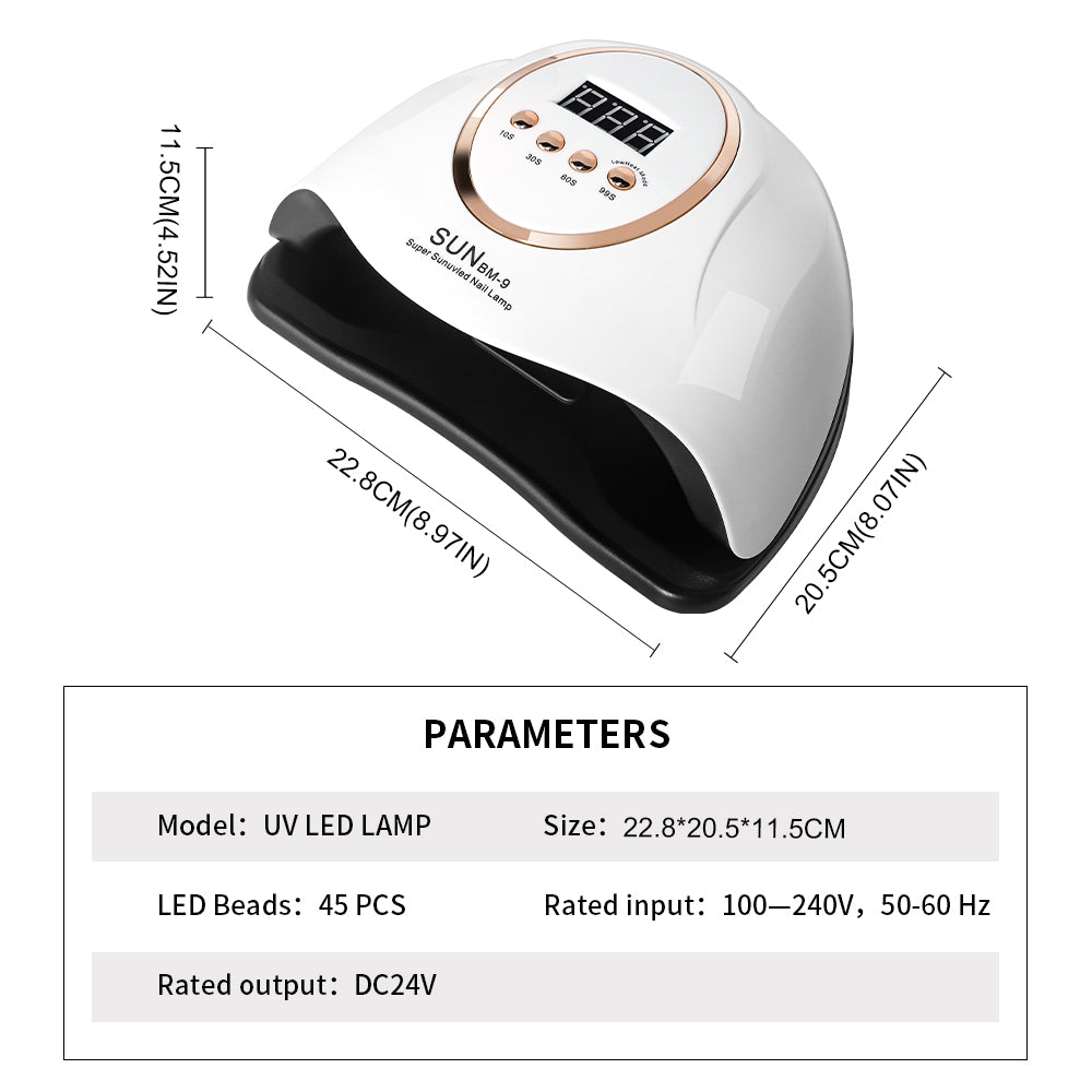 UV LED Nail Lamp, Professional Nail Dryer Gel Polish Light With 45 Beads, UV Nail Light With 4 Timer Settings, Nail Polish Curing Gel LED Dryer With Automatic Sensor, LCD Display - 5 - CJ