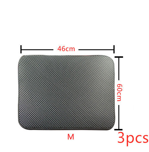 Double Layer Litter Cat Bed Pads Pet Cat Litter Mat Trapping Pets Litter Box Mat Pet Product Bed For Cats House Clean Mat - 0 - CJ - M3PC - Grey - CJJJCWMY00030 - M3PC - Grey