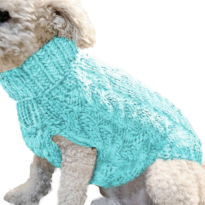 New Pet Sweater Dog Clothes Pet Supplier Winter Warm Clothing - 0 - CJ - Light Blue - L - CJJJCWGY02401 - Light Blue - L