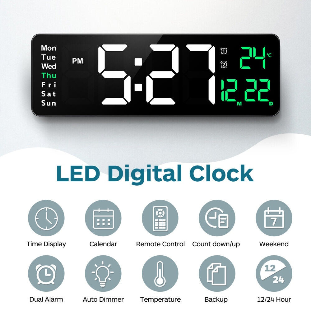 UK 16 - inch LED Digital Clock With Battery - 5 - CJ