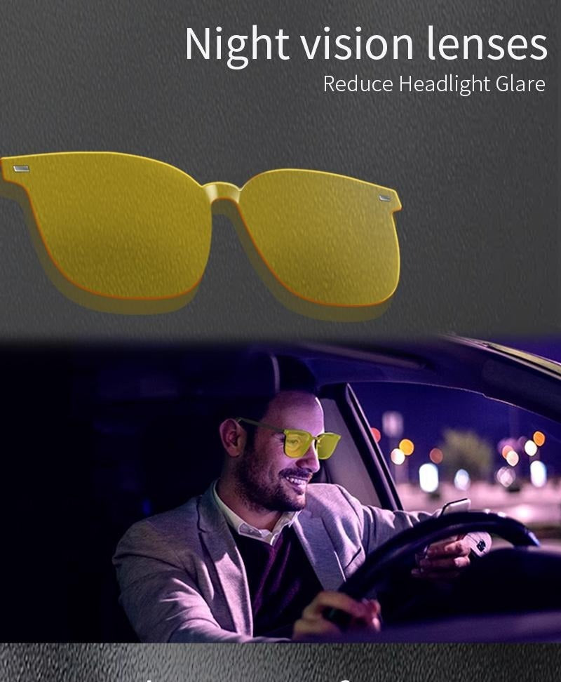 Smart AI Bluetooth Glasses With Magnetic Interchangeable Lenses - UV&Blue Light&Night Vision, Open Ear Speakers, Touch Control, 8H Battery - 5 - CJ