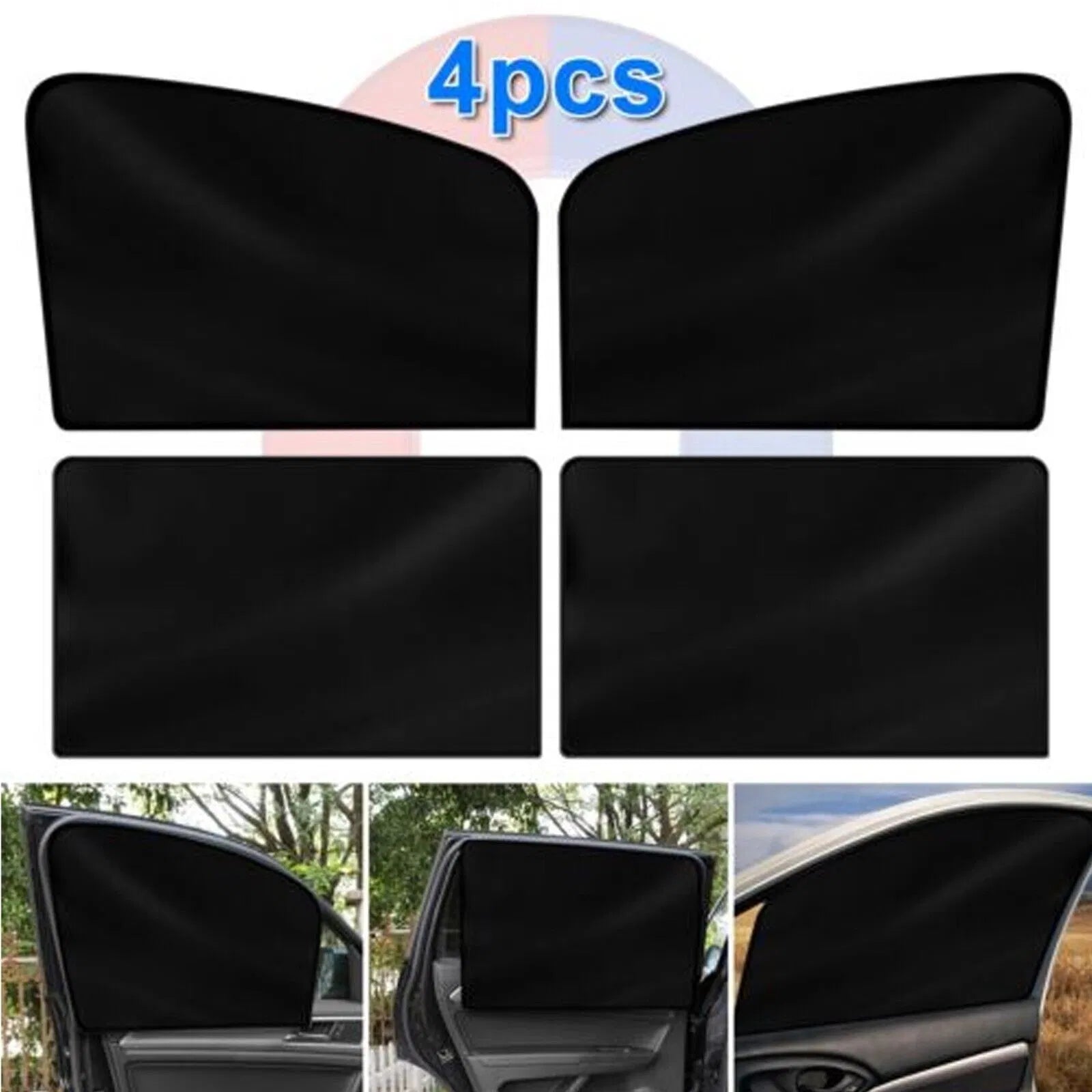 4X Magnetic Car Side Front Rear Window Sun Shade Cover Mesh Shield UV Protection - 5 - cjdropshipping