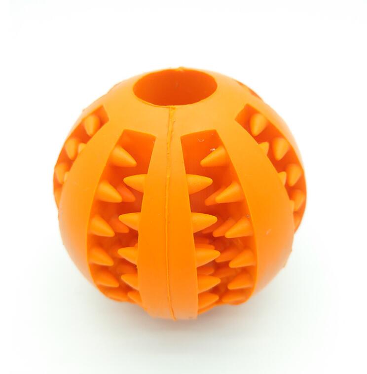 Pet Slow Feeder Dog Toy Cute Funny Rubber Dog Ball Toy - 0 - CJ - Orange - 7cm - CJJJCWGY00661 - Orange - 7cm