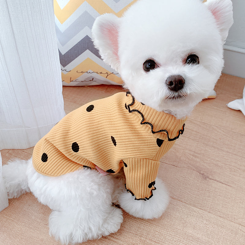 Dot turtleneck dog bottoming shirt - 0 - CJ - Yellow - M - CJJJCWGD00302 - Yellow - M