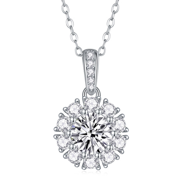 1Blossom - A Fashionable And Luxurious Diamond Jewelry Pendant Set With 1 - carat Moissan Diamond S925 Sterling Silver And Platinum Plating Prohibit TikTok sales - 5 - cj