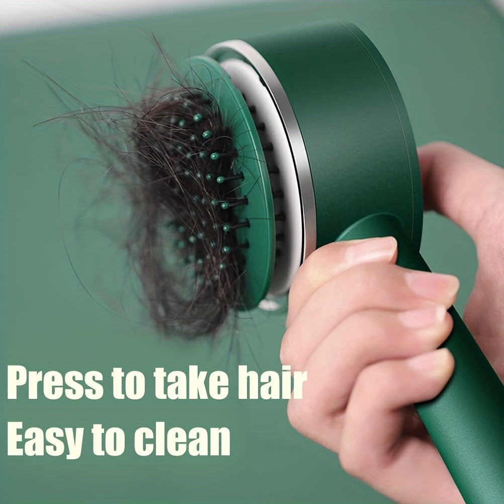 One - key Self - cleaning Hair Brush For Women Curly Hair Brush Anti - Static Airbag Massage Comb Airbag Massage Scalp Comb Professional Detangling One - key Self - cleaning - 5 - CJ