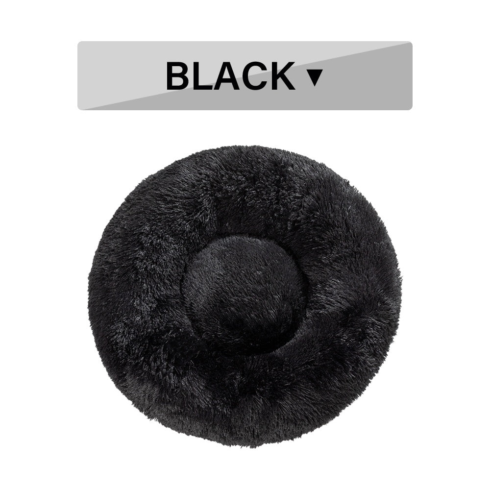 Fluffy Donut Dog Bed Warm Soft Long Plush Pet Cushion Dog House Cat Bed Washable Pet Sofa Mat Calming Samll Large Dog Beds - 4 - CJ
