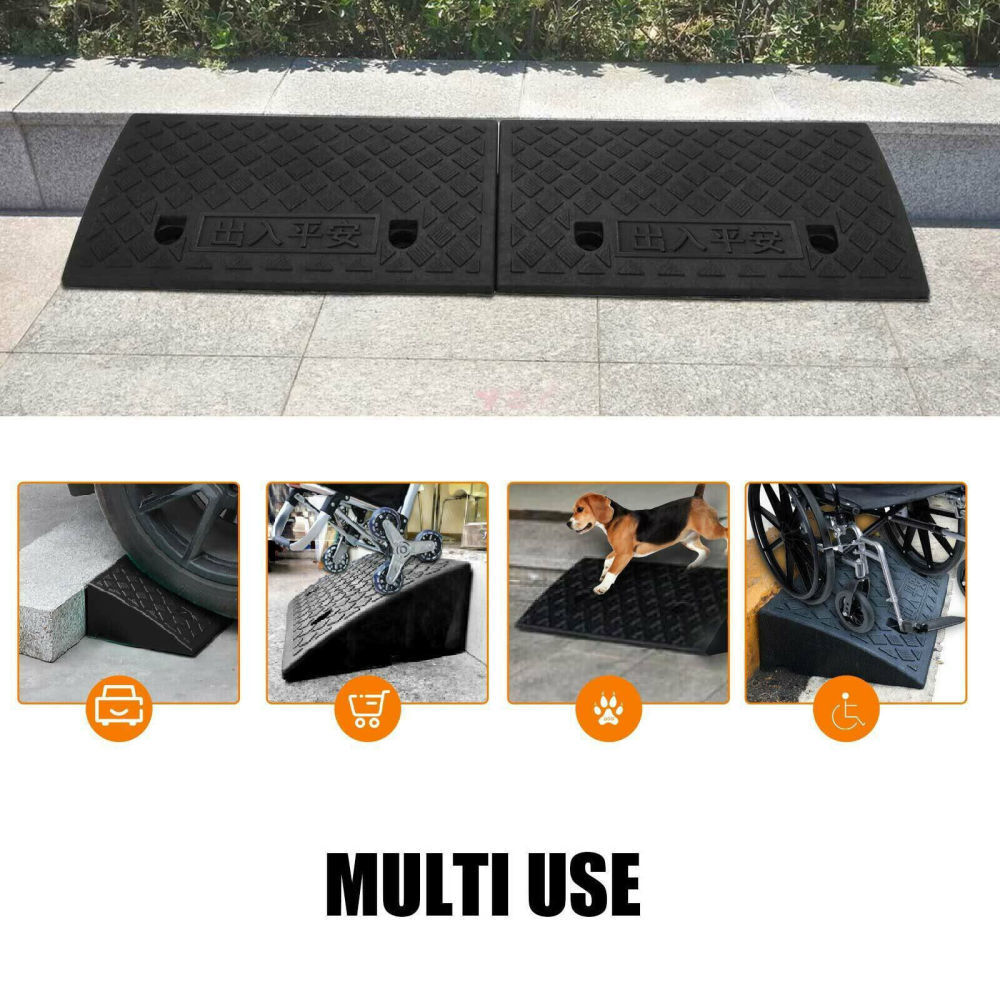 Vehicle Slope Ramp Universal Heavy Duty Rubber Kerb Ramps Car Bikes Threshold - 5 - CJ