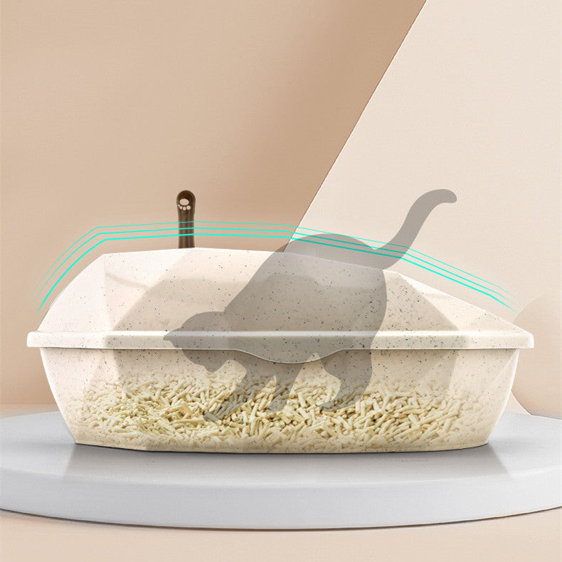 Plastic Anti - sputtering Diamond - shaped Semi - enclosed Cat Litter Box - 0 - CJ