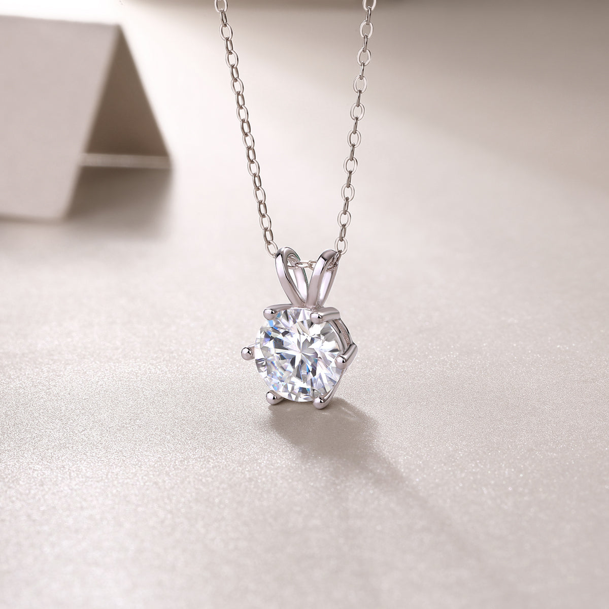 1Romantic Mark Luxury Fashion Diamond Pendant Necklace Set With Mosan Diamond Silver Ornaments Prohibit TikTok sales - 5 - CJ