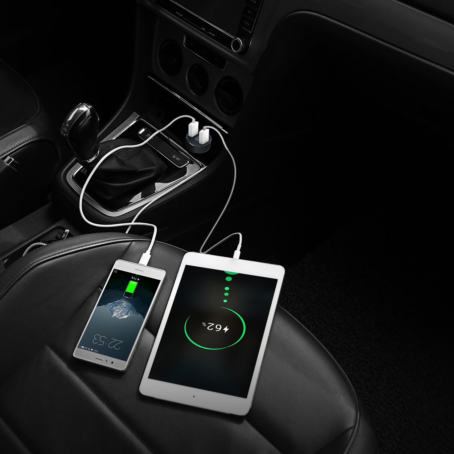 Universal 15W - 3.1A Dual USB Car Charger Adapter Aluminum Alloy Fast Car Charging Adapter For IOS Phone XR XS Tablet PC - 5 - CJ