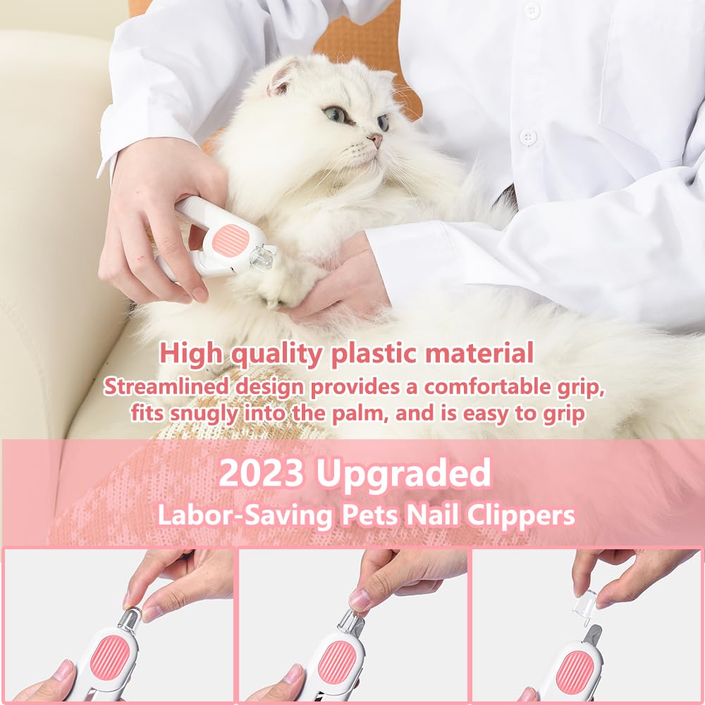 Dog And Cat Nail Clippers, Pet Nail Trimmers With LED Light, And Circular Cut - hole Cat Paw Cutter Dogs Nail Cutter Avoid Excessive Cutting - 5 - CJ
