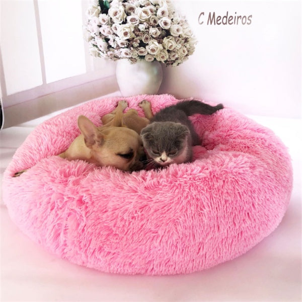 Round Long Hairy Autumn And Winter Nest Pad Cat Mattress - 0 - CJ - Bright powder - 110cm - CJJJCWMY00276 - Bright powder - 110cm
