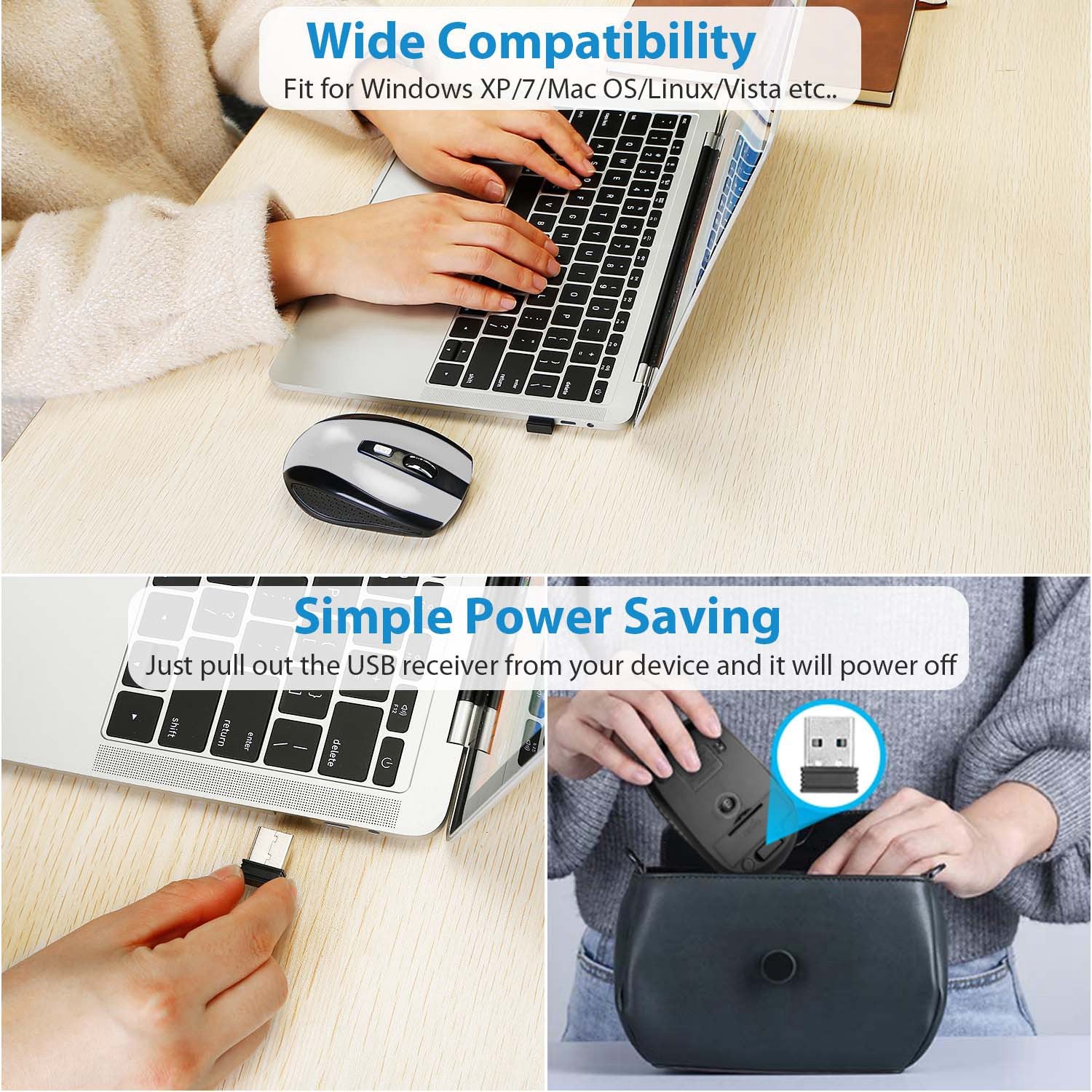 2.4G Wireless Gaming Mouse Optical Mice WIth Receiver 3 Adjustable DPI 6 Buttons For PC Laptop Computer Macbook - 5 - CJ