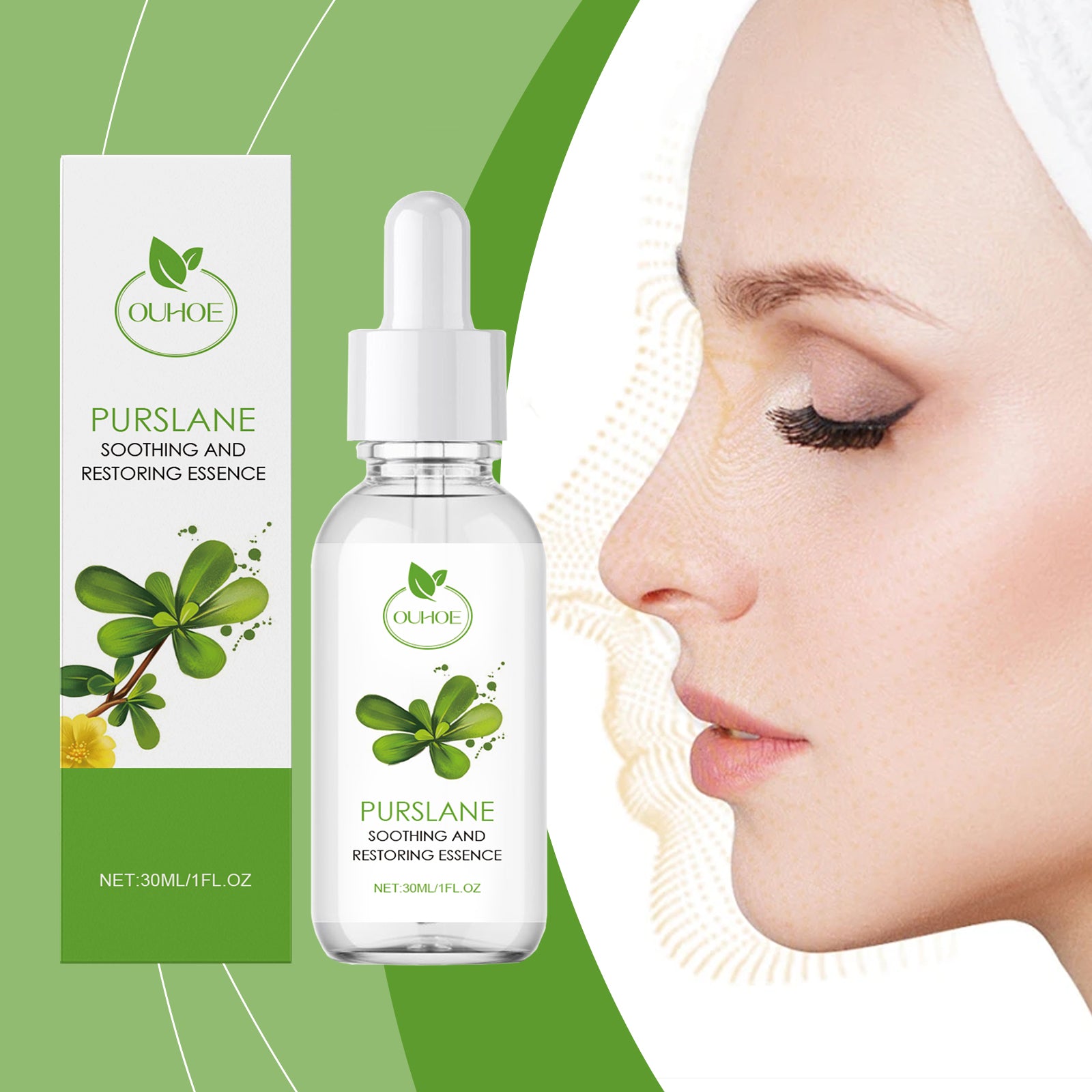 OUHOE Purslane Soothing Repair Serum, Redness Soothing Facial Hydrating Moisturizing Serum - 5 - CJ
