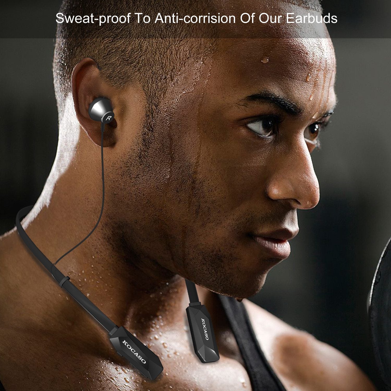 Black - Red Color Options - 1Pc Wireless Neckband Headphones V4.2 Sweat - proof Sport Headsets Earbuds In - Ear Magnetic Neckbands Stereo Earphone Deep Bass Earphone With Mic 15Hrs Work Running Hiking - 5 - CJ