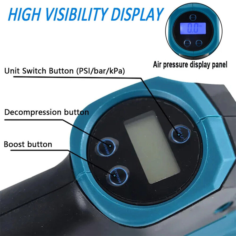 For 18V Cordless Inflator Body Only Car Digital Tyre Air Compressor - 5 - CJ