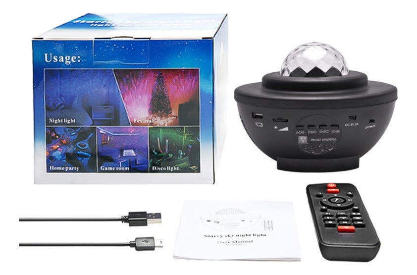 Black Star Projector Galaxy Lamp With Bluetooth And Rotating Function Black - 5 - CJ