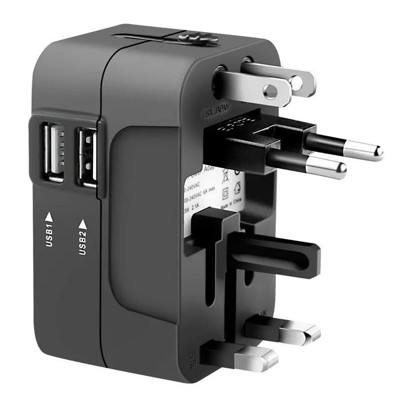Travel Adapter, Worldwide All In One Universal Travel Adapter Wall Charger AC Power Plug Adapter Wi - 5 - CJ