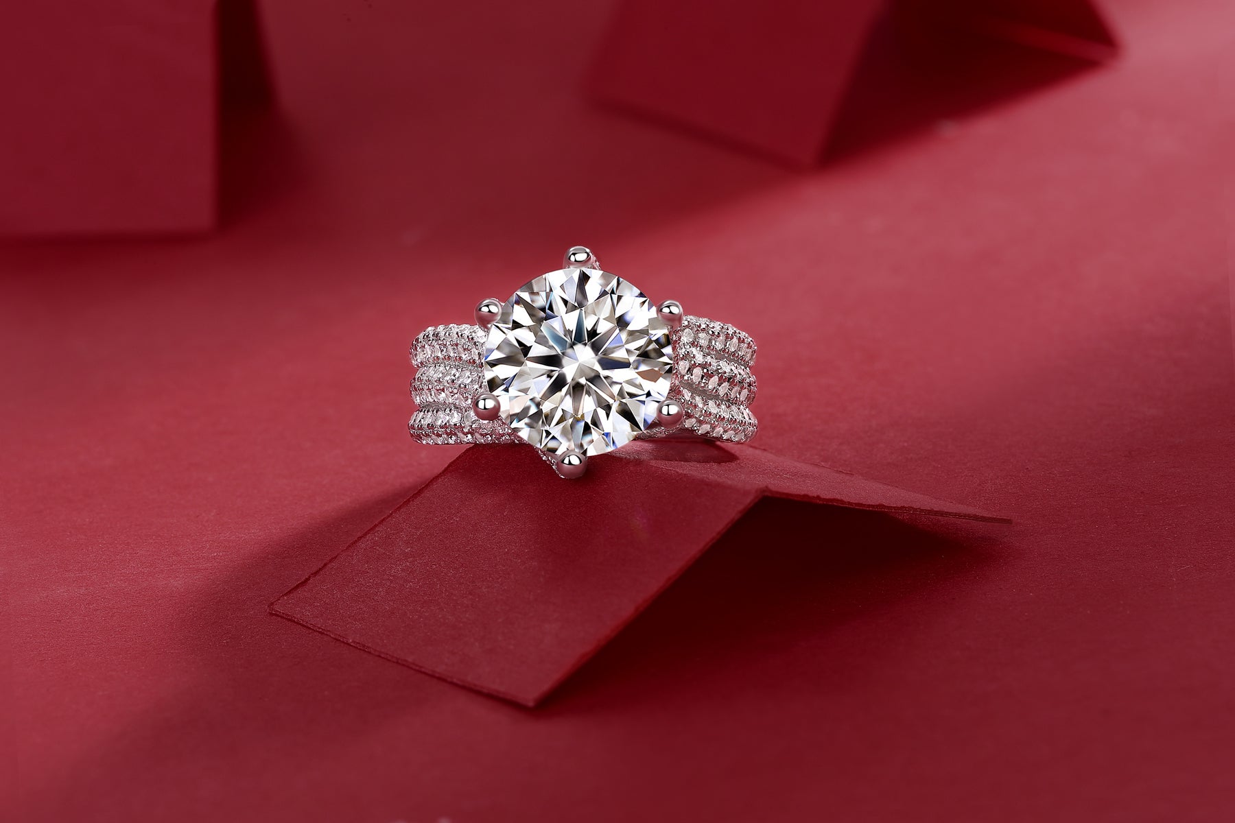 1Luxury Fashion Large Diamond Ring Moissanite Silver Ring Prohibit TikTok sales - 5 - CJ
